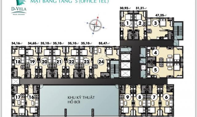  bán căn hộ Offiectel + GÁC tại dự án căn hộ D-Vela nằm trên 1177 Huỳnh Tấn Phát, 35m2-935tr
