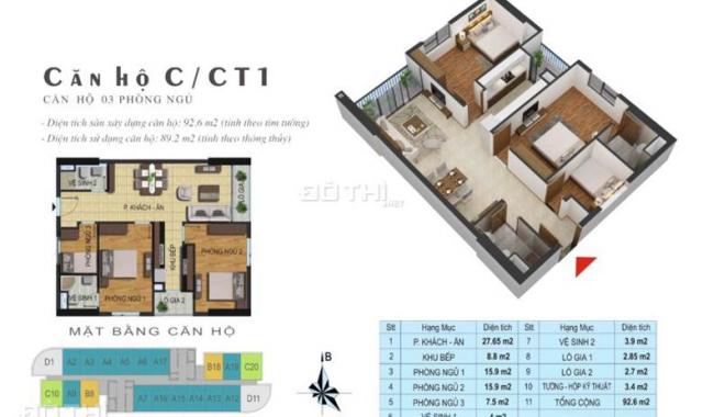 Bán căn hộ chung cư tại dự án Gelexia Riverside, Hoàng Mai, Hà Nội. DT 89.2m2, giá 20.8 tr/m2