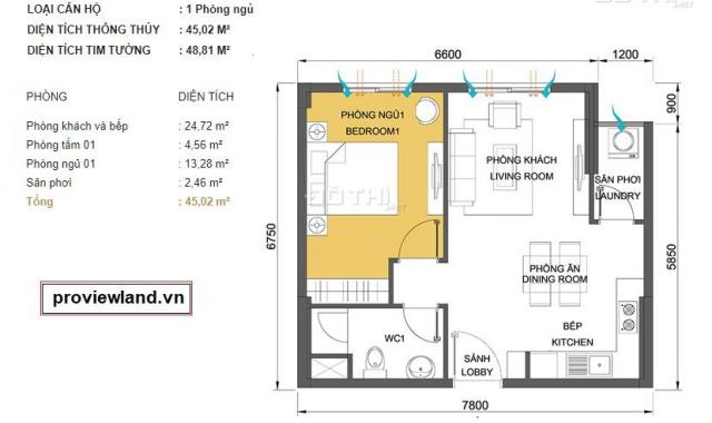 Masteri Thảo Điền, căn hộ mới 2 PN, view rộng, có sổ hồng bán gấp 63m2. Giá 3.2 tỷ