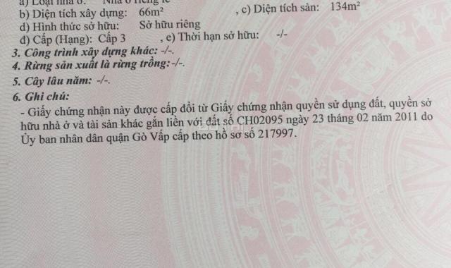 Chính chủ bán nhà Nguyễn Văn Khối, P. 9, Q. Gò Vấp, sổ hồng riêng, giá rẻ nhất khu vực, 0903633755