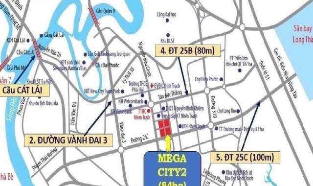Bán đất nền dự án Mega City 2, Nhơn Trạch, Đồng Nai, có vị trí đẹp cho khách hàng, giá chỉ 740 tr