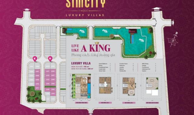 Biệt thự Sim City Luxury Villas, sang trọng đẳng cấp, DT 192m2, giá 8.5 tỷ, LH 0934.020.014