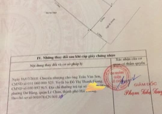 Bán lô đất ngõ Thiên Lôi, Vĩnh Niệm, Lê Chân, DTMB 171m2, ngang 8m