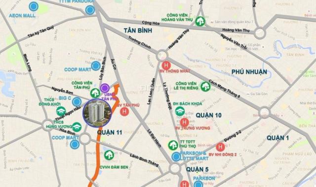 Bán gấp căn hộ MT Lũy Bán Bích, liền kề Đầm Sen, quận Tân Phú, giá chỉ 2,25 tỷ
