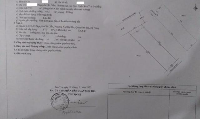 Bán nhà đẹp 3 tầng 5x19m, hướng Tây Bắc, mặt tiền Nguyễn Chí Diễu - Sơn Trà