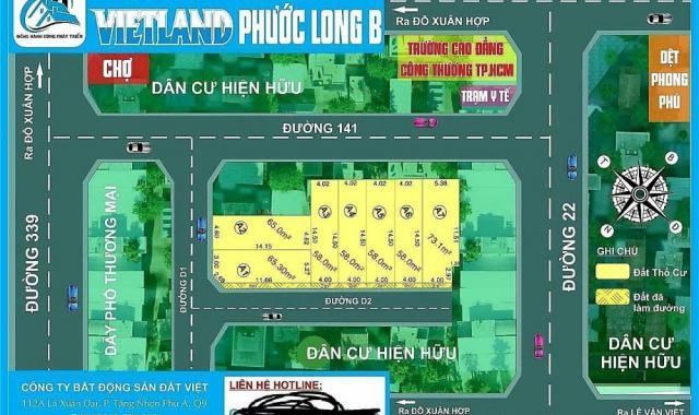 Bán đất sổ hồng riêng đường 141, phường Phước Long B, Quận 9, diện tích 4x15m