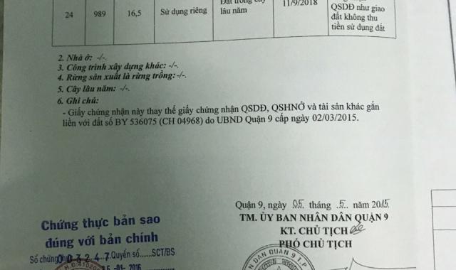 Lô đất hẻm 175 Tăng Nhơn Phú B, diện tích 71m2, đường 8m, vị trí đẹp