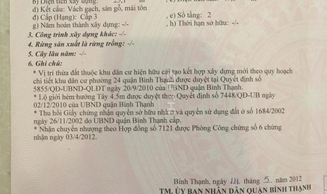 Bán nhà riêng tại 60/38 Phan Chu Trinh, Phường 24, Bình Thạnh, Hồ Chí Minh, 25.1m2. Giá 3.5 tỷ