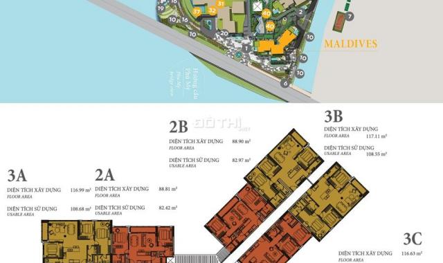 Bán căn 2PN full nội thất Maldives, giá hợp lý