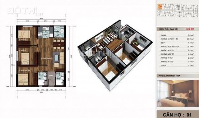Bán căn hộ chung cư tại dự án The Vesta, Hà Đông, Hà Nội, diện tích 68m2, giá 13.5 tr/m2