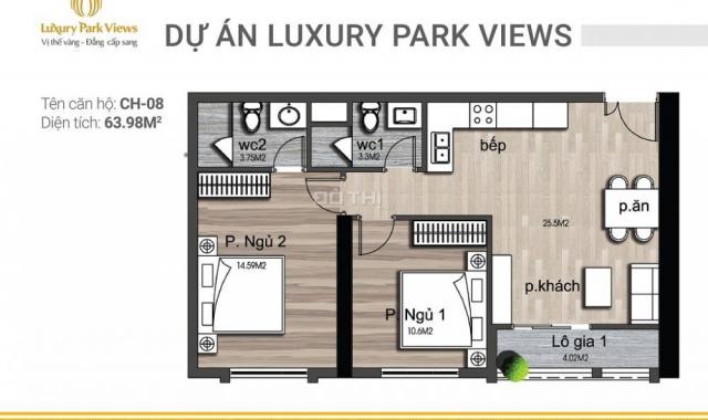 Cần bán nhanh căn 2PN chung cư Luxury Park Views, giá 2.4 tỷ