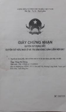 Chính chủ cần bán 2 lô đất đường Phan Đăng Lưu, Long Bình, Biên Hòa, Đồng Nai