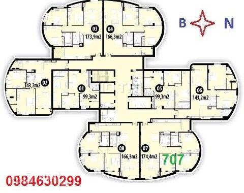 Bán gấp căn góc 170m2 tòa CT2A chung cư 106 Hoàng Quốc Việt, giá 24 tr/m2. LH 0984630299
