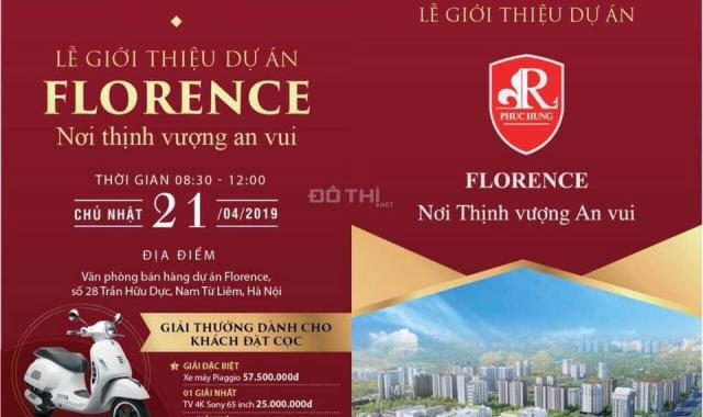 Chung cư cao cấp Florence Mỹ, tháng 9/2019 bàn giao, ưu đãi lên tới 45 triệu, LS 0% ân hạn 24 tháng