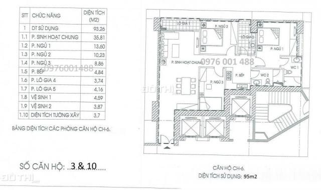 Chung cư IA20 Ciputra 92m2, giá gốc 16.8 tr/m2, chênh 80 tr. LH: 0382276666