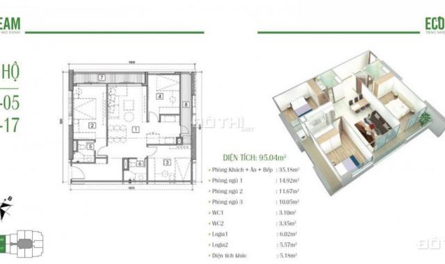 Chính chủ bán căn 3 PN tại Eco Dream, Nguyễn Xiển, 2,75 tỷ