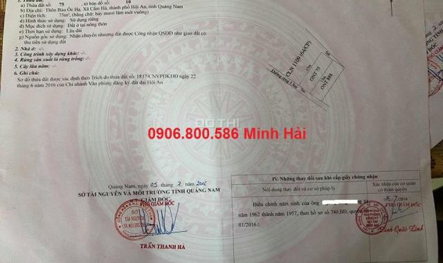 Bán 2 lô đôi kiệt bê tông thôn Bầu Ốc Hạ, Cẩm Hà. DT: 208m2, giá 2,45 tỷ