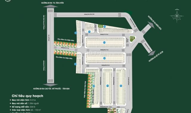 Bán đất nền dự án tại đường ĐT 743, P. An Phú, Thuận An, Bình Dương, diện tích 80m2, giá 22.6 tr/m2