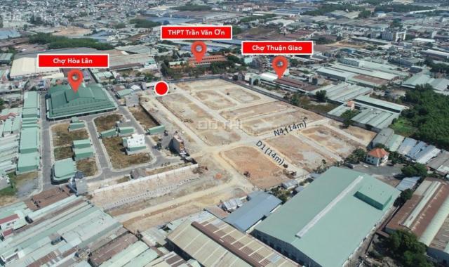 Bán đất liền kề chợ Thuận Giao, gần trường học, thổ cư 100%, SH riêng, XD ngay. LH: 0901663391
