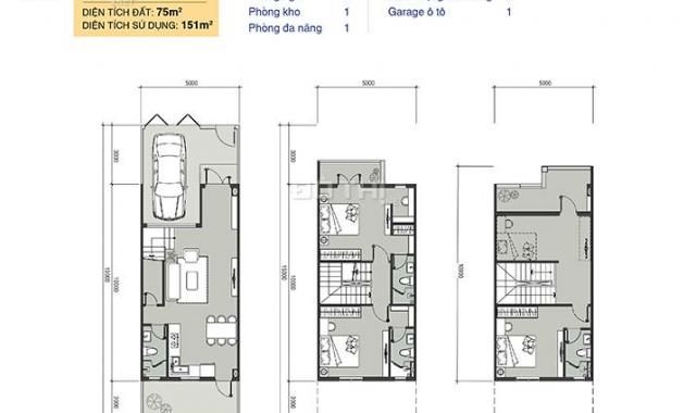 Nhà phố liền kề, 75m2, giá tốt nhất thị trường, do công việc cần bán gấp