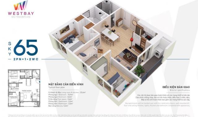 Chung cư WestBay Ecopark cho thuê căn hộ mới nhận nhà 1 phòng ngủ, giá 4,5 tr/th. LH: 094 101 5995