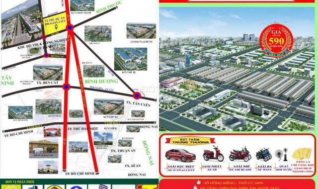 Đất nền trung tâm hành chính Huyện Bàu Bàng, Bình Dương, SHR, thổ cư, giá 590tr. LH 0932779575