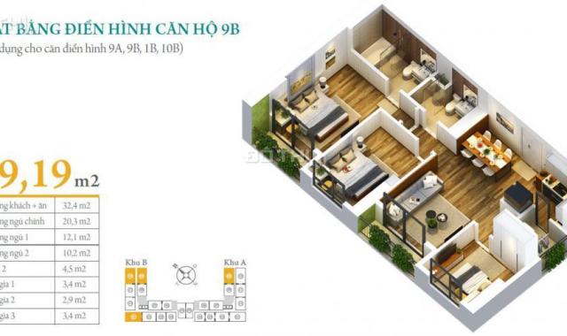 Bán gấp căn hộ chung cư Anland Complex, căn góc B09 diện tích 89,19m2, 3 PN, 2 VS, giá 2,5 tỷ