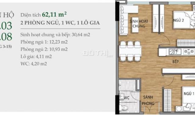 Bán căn hộ 2PN view Vinhomes Riverside, DA Valencia KĐT Việt Hưng, giá 1,5 tỷ CK ngay 1,5% GTCH