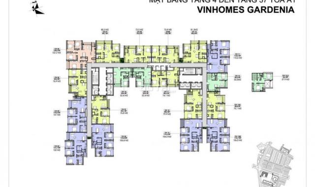 Vin Gardenia - Chính chủ gửi bán căn 2PN tòa A1, tầng trung đẹp, nội thất nguyên bản CĐT