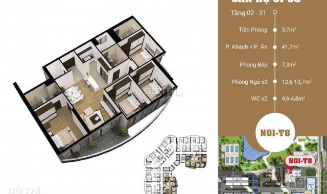 Tôi cần bán căn hộ đủ loại diện tích từ 93m2 - 136m2 tại chung cư N01T8 Ngoại Giao Đoàn