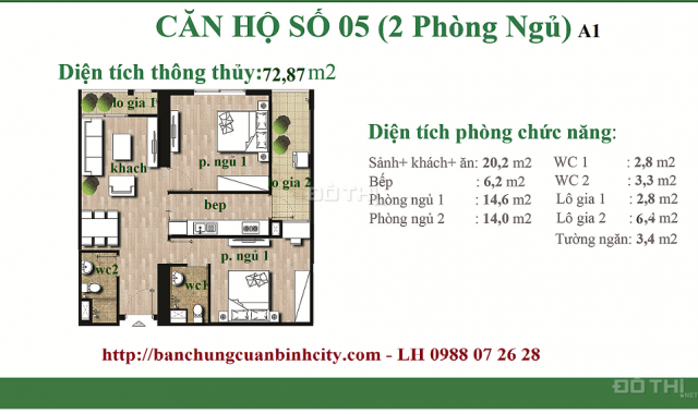 Cắt lỗ sâu, bán gấp căn hộ 89m2 tại An Bình City 234 Phạm Văn Đồng