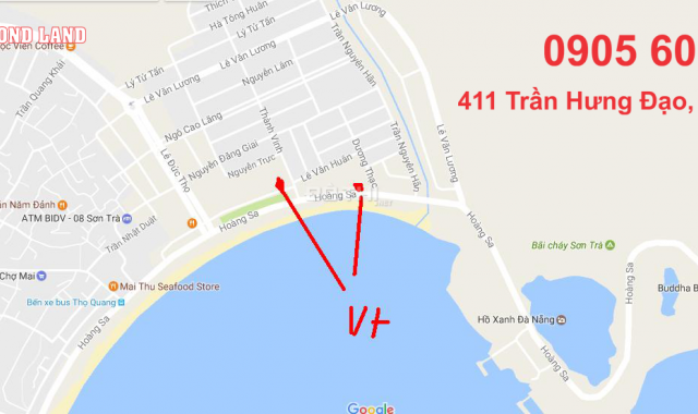 Bán 420 m2 đất đường Hoàng Sa, Đà Nẵng, đoạn đ/d bãi tắm Mân Thái, MT 20 m. Giá LH: 0905.606.910