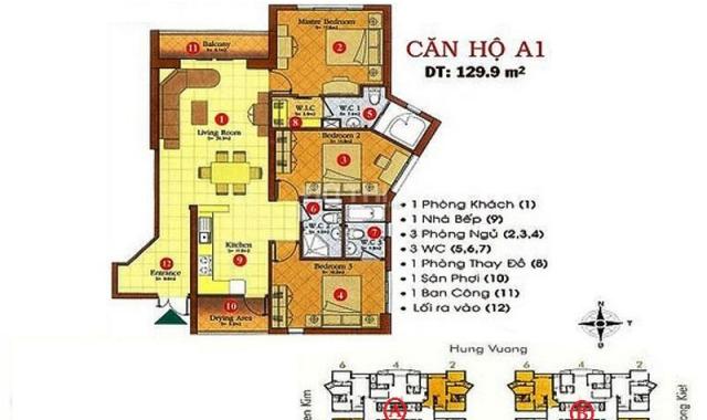 Bán căn hộ tầng cao 3PN tại Hùng Vương Plaza, Quận 5