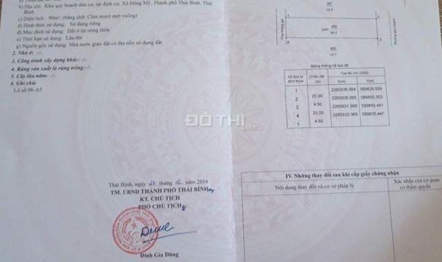 Bán đất khu TĐC Đông Mỹ, TP Thái Bình. Nhanh tay nhận ngay đất đẹp, giá rẻ