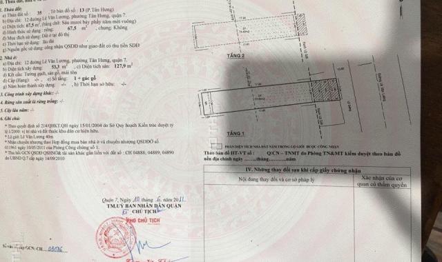 Bán nhà số 12 Lê Văn Lương, Quận 7, Hồ Chí Minh diện tích 67.5m2