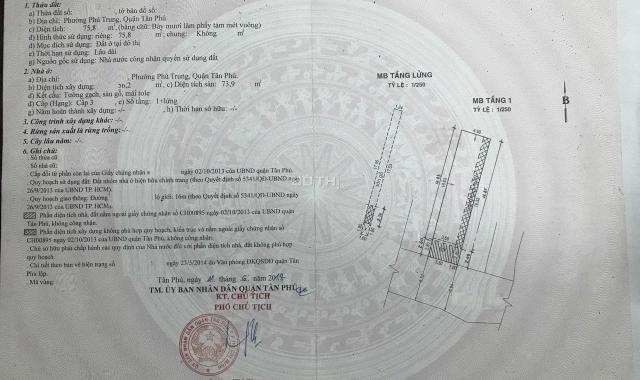 MT nội bộ Khuông Việt, P. Phú Trung, 4.5 x 19.3m. Giá 8.25 tỷ