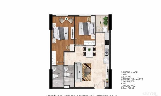 Bán CH Quận 9, 73m2, 2PN, 2WC, giá rẻ nhất khu vực 25,4 tr/m2, nhận nhà cuối 2019. 0938751386