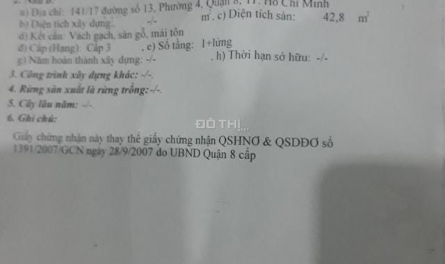 Vỡ nợ bán gấp nhà 1 trệt, 3 lầu, giá chỉ 4,5 tỷ, đường 13, P. 4, Q8