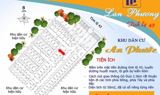 Cần bán gấp đất Tỉnh Lộ 43 KDC An Phước. Cạnh KCX Linh Trung 2, chợ Đồng An