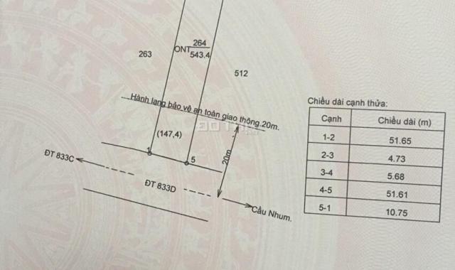 Bán đất MT ĐT 833D Mỹ Bình cách QL1 2km, 842.4m2 (16.2x52m) full thổ SHR như hình. LH 0902391535