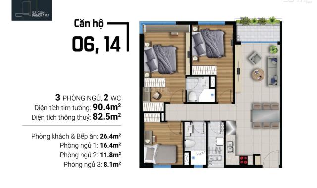 Bán căn hộ River Panorama, Quận 7, diện tích 90.4m2, giá 3.6 tỷ. LH 0909559005