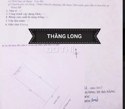 Chính chủ đất đường Thăng Long, Hải Châu, Đà Nẵng
