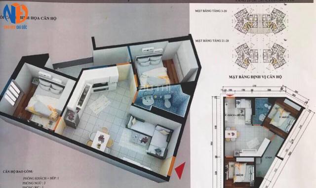 Chỉ 721tr bao các phí, bán nhanh căn hộ 55,96m2 trung tâm quận Hà Đông