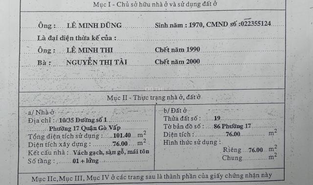 2 nhà liền kề hẻm 226 Nguyễn Văn Lượng, P. 17, Q. Gò Vấp