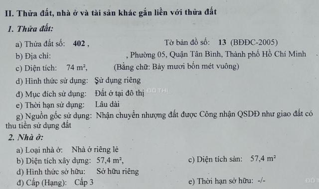 Nhà hẻm 1263 Hoàng Sa, P. 5, Tân Bình, 6mx13m