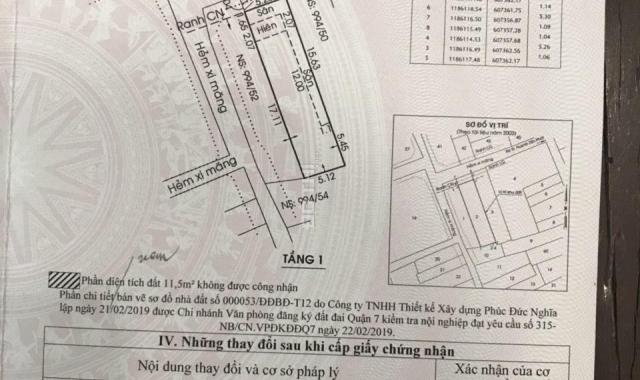 Bán nhà hẻm xe hơi Huỳnh Tấn Phát, Q. 7, 5.2x24m, giá 4.9 tỷ