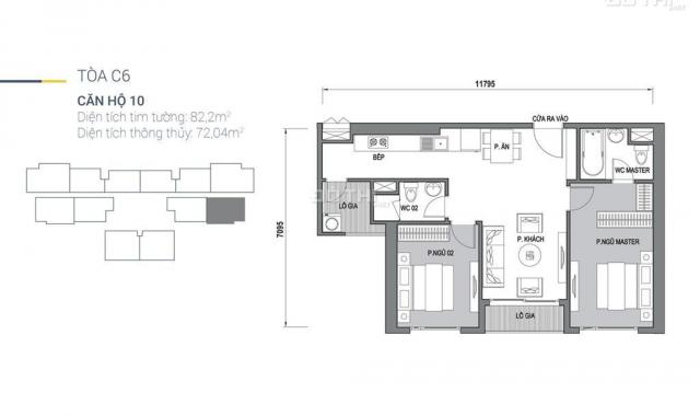 Chính chủ cần bán căn hộ 1610, tòa C6, tầng 16 dự án Vinhomes D'Capitale, DT 82 m2