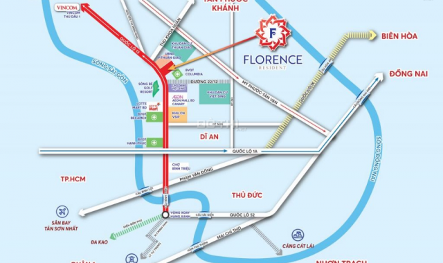 Dự án đất nền Florence Resident Bình Dương - Ngay mặt tiền Đại Lộ Bình Dương