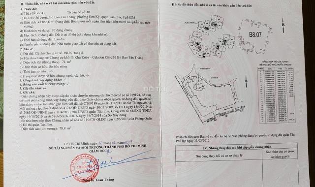 Celadon City Tân Phú, căn hộ 2PN - 71.2m2, thanh toán 50% nhận nhà. Lh: 0938 696 545