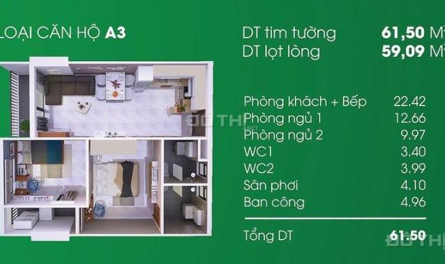 Bán gấp giá tốt căn hộ Thủ Thiêm Garden, 61.5m2, 2PN, 2WC, giá cực tốt